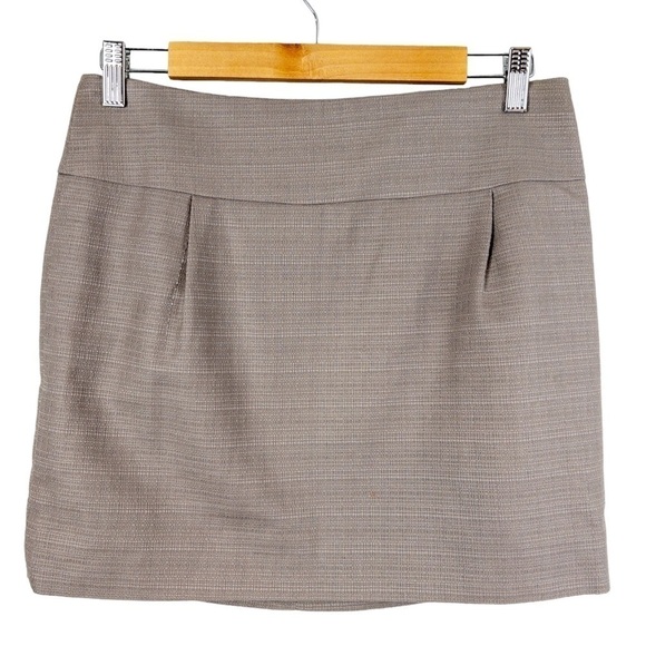 J Crew Factory Womens Taupe Textured Cotton Mini Skirt Size 4 Neutral Minimalist - Picture 1 of 9